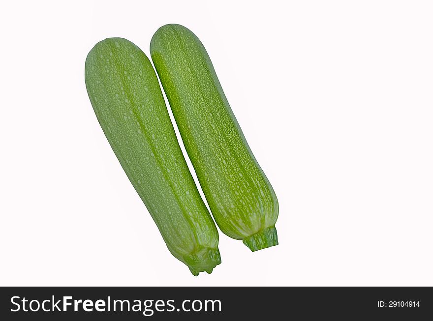 Zucchini courgette isolated on white background