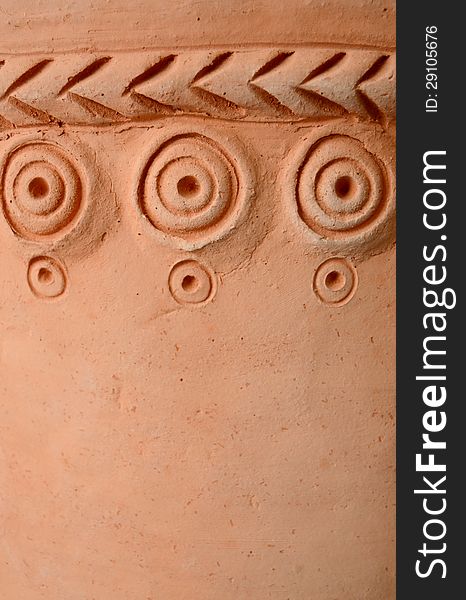 Artistic Detail On A Rustic Clay Sculpture With Copy Space. Artistic Detail On A Rustic Clay Sculpture With Copy Space