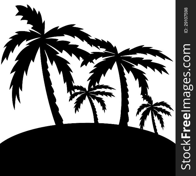 Vector Illustration Of Palm Trees .