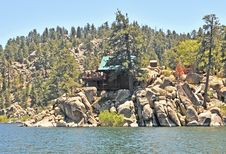 Big Bear Lake/Cabin Overlooking Lake Stock Photo Big Bear Lake/Cabin Overlooking Lake Stock Photo