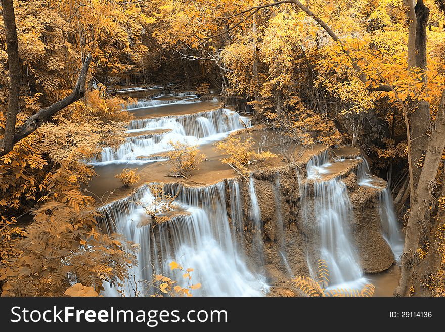 Autumn Waterfall in Kanchanaburi, Thailand. Autumn Waterfall in Kanchanaburi, Thailand