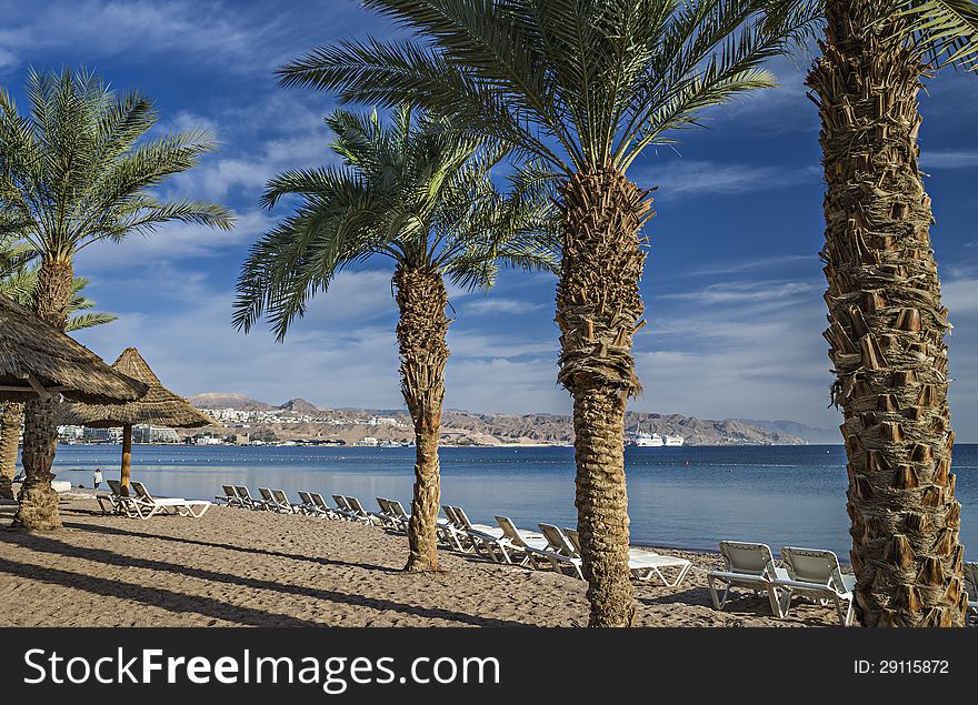 Sandy beach of Eilat in Israel