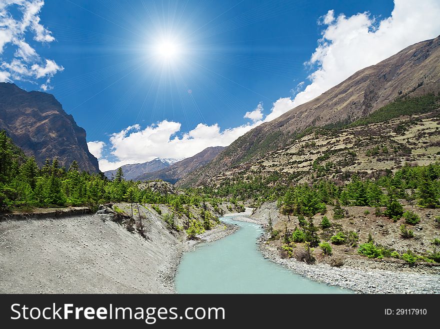 Beautiful landscape in Himalayas