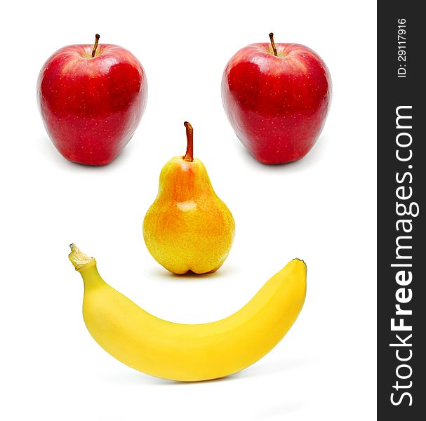 Fruits set as a smiling face. Fruits set as a smiling face