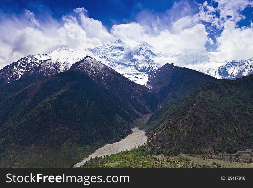 Beautiful landscape in Himalayas, Annapurna area, Nepal. Beautiful landscape in Himalayas, Annapurna area, Nepal