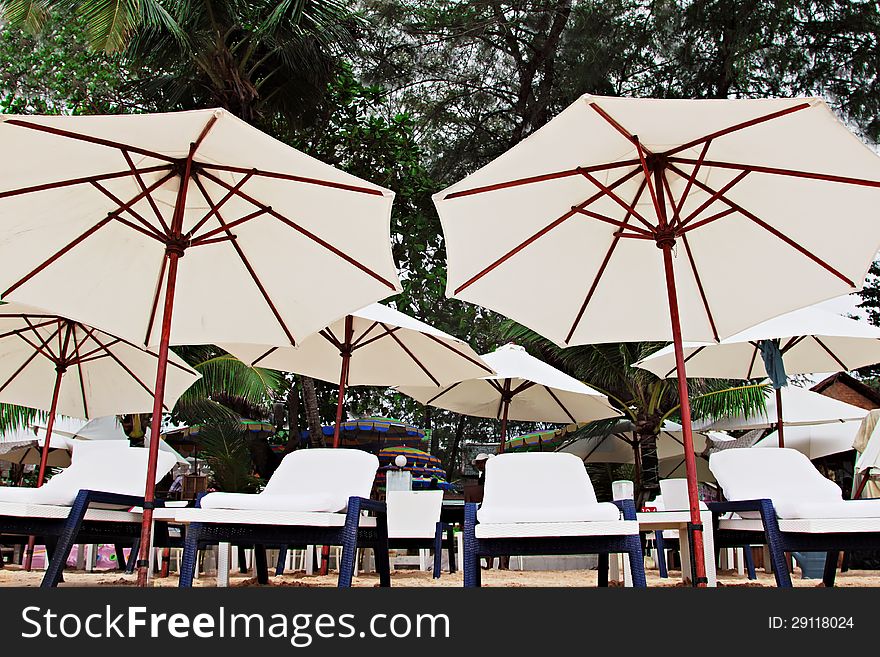 Chairs and umbrellas on the beach