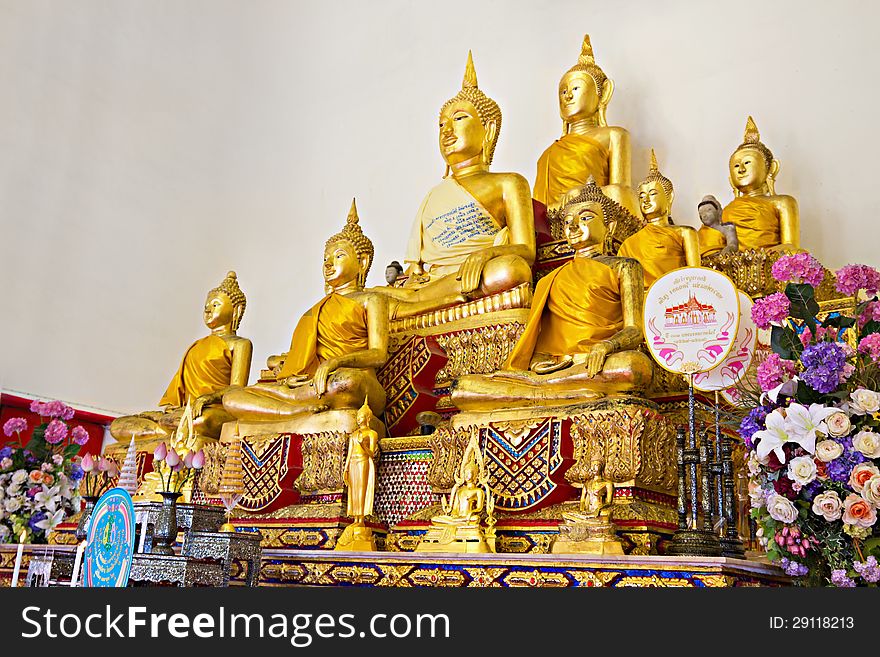 Group of buddha statues, Thailand