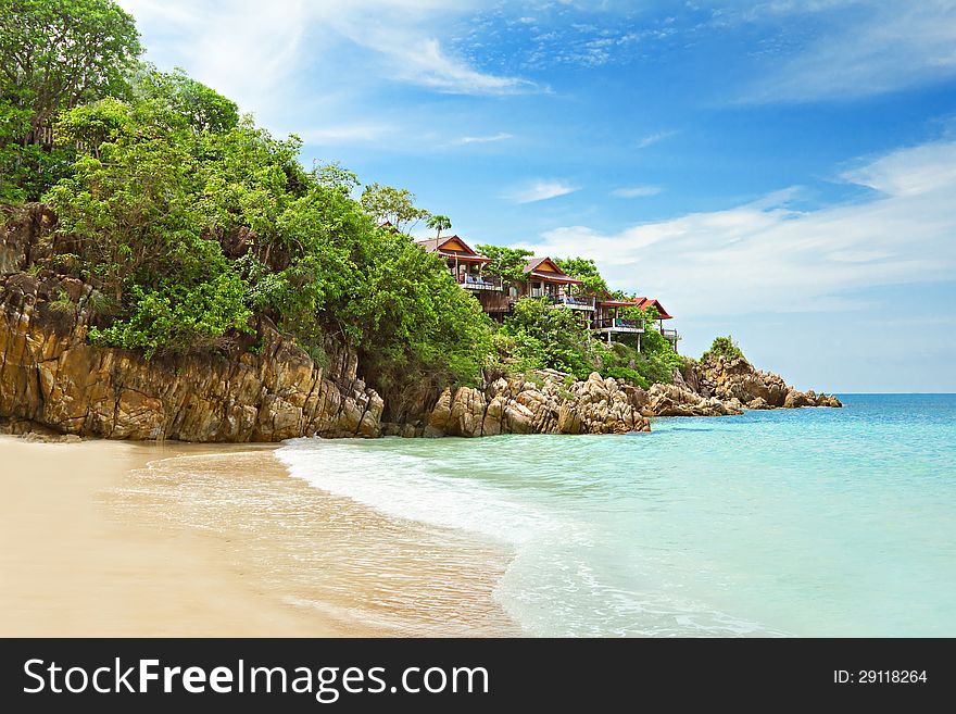 Resorts on the rock near beach