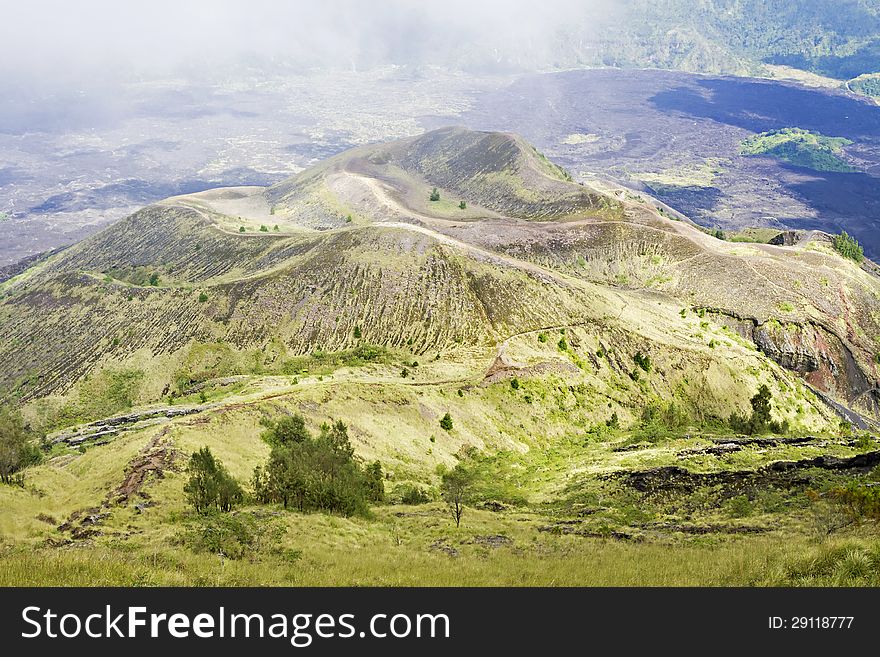 Inside Batur volcano, Bali island. Inside Batur volcano, Bali island