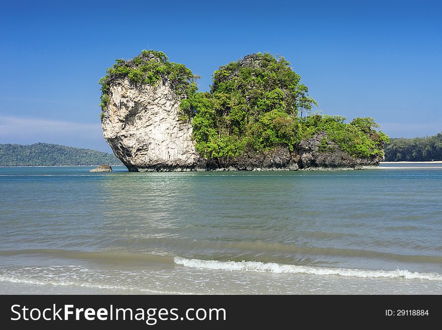 Beauty limestone rock in the sea