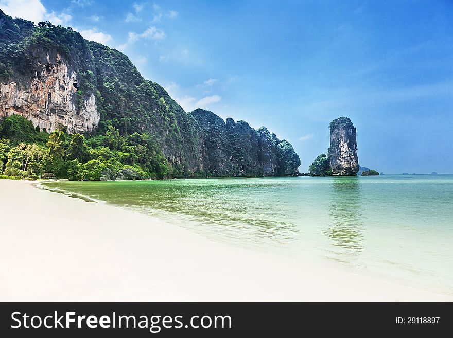 Beauty limestone rocks in the sea