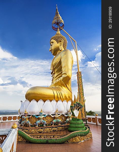 Buddha statue with beautysky background