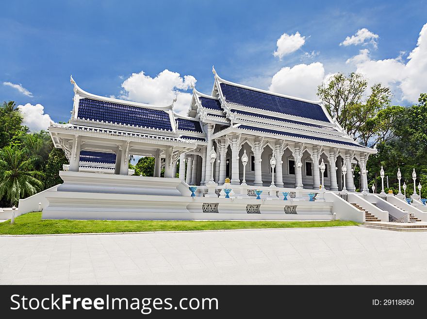 Beauty white temple in Thailand