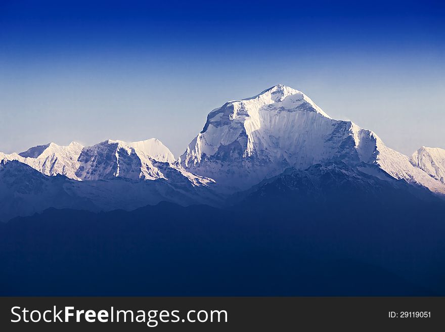Dhaulagiri mountain at the sunrise, Himalaya