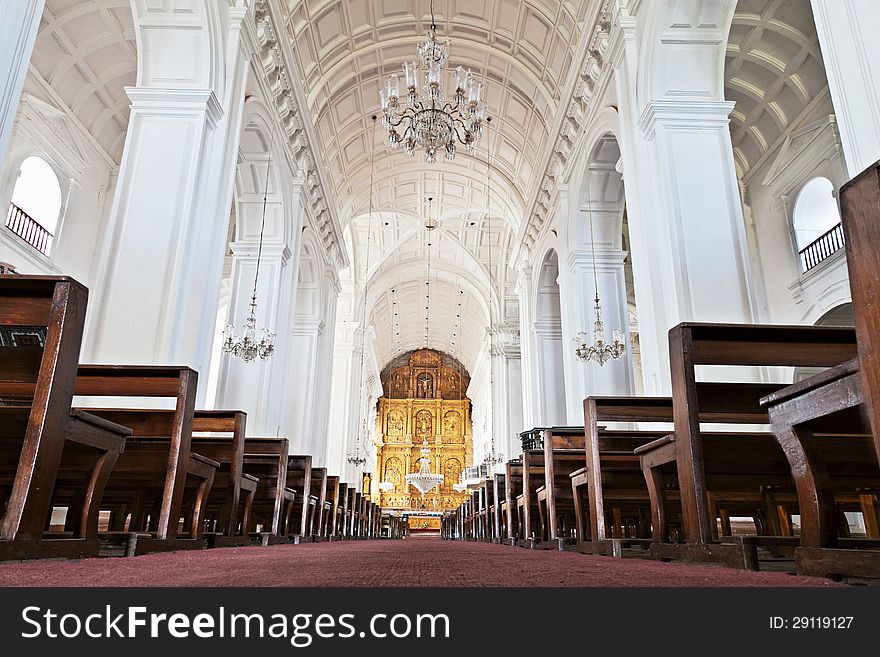 Inside Se Cathedral in Old Goa. Inside Se Cathedral in Old Goa