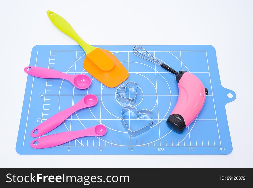 Kitchen and bakery tools on white background. Kitchen and bakery tools on white background.