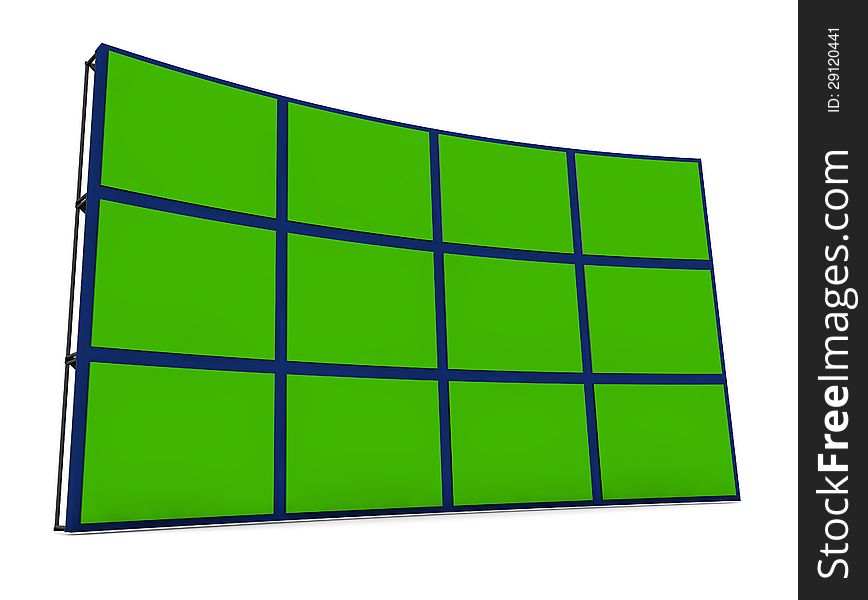 3d wall and green screen. 3d wall and green screen