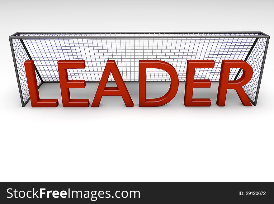 3d text leader and goal box. 3d text leader and goal box