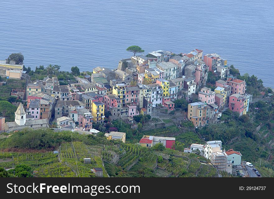 Village of Corniglia in Cinque Terre, Italy. Village of Corniglia in Cinque Terre, Italy