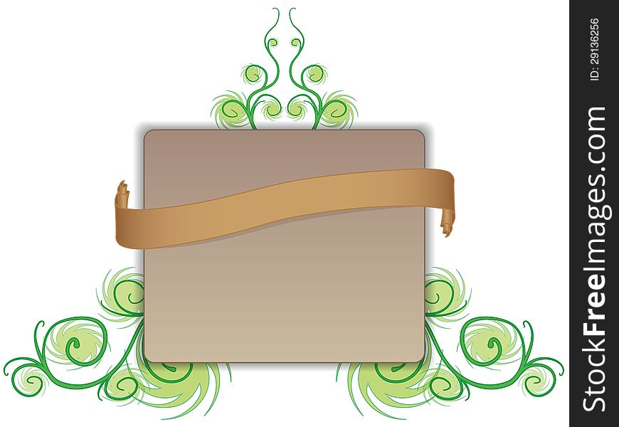 Square Flyer With Ornaments And Ribbon