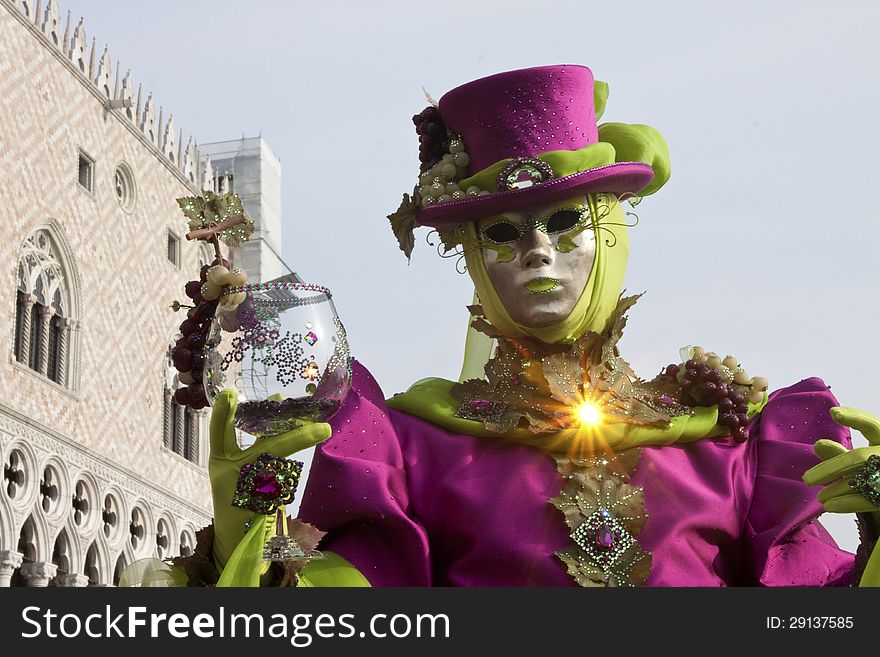 Mask posing in st mark square. Mask posing in st mark square