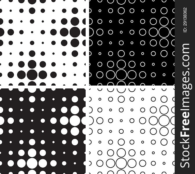 Seamless texture of black and white circles