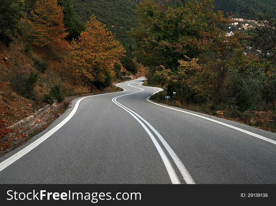 Road to autumn, Karpinisi, Greece