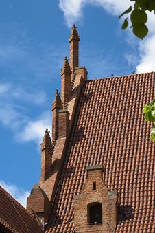 Roof Tiles And Decorations In Malbork Royalty Free Stock Photography