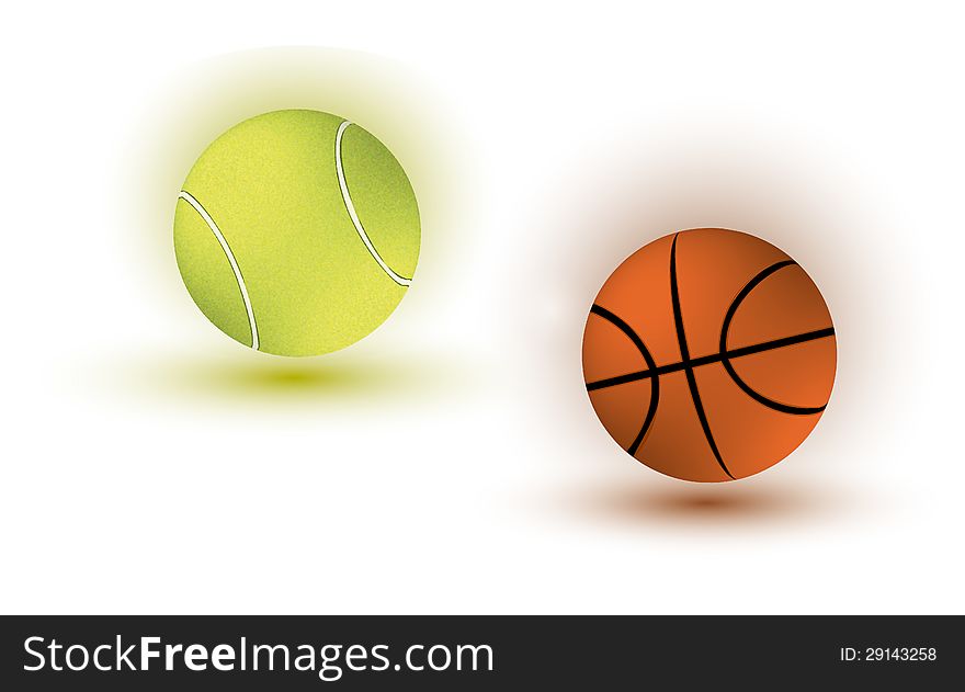 Tenis and basket ball illustration. Tenis and basket ball illustration