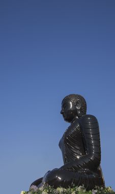 Buddha Statue, Black Statue Royalty Free Stock Photo