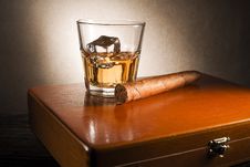 Whiskey And Cigar Royalty Free Stock Image Whiskey And Cigar Royalty Free Stock Image