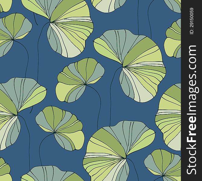 Waterlily Seamless Flower Tropical Pattern