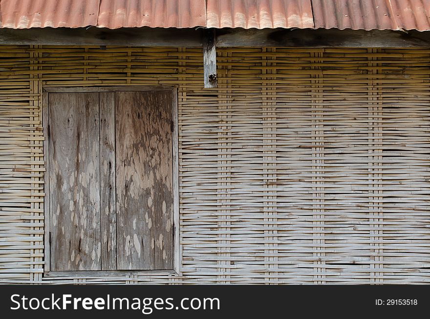 Window and wall of the old house.Thailand traditional style