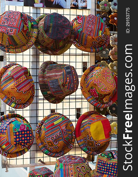 Tribe hat at market ,Northern Thailand