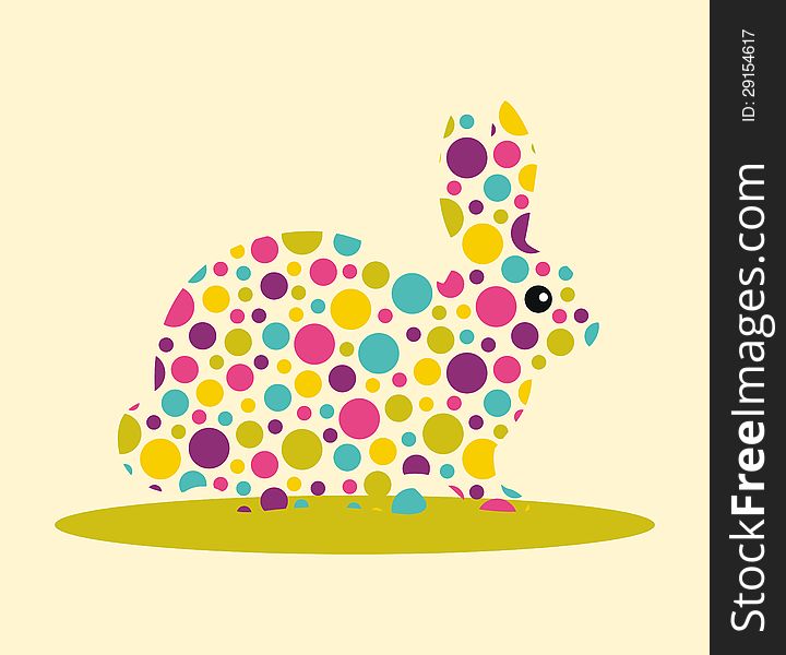 Silhouette of animal with colourful spotted pattern. Silhouette of animal with colourful spotted pattern