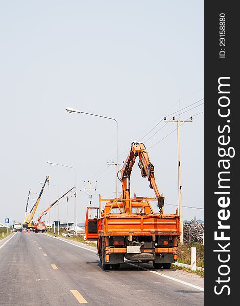 Electric crane are working service