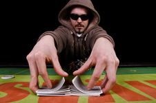 Poker Player Give The Cards A Shuffle Royalty Free Stock Image Poker Player Give The Cards A Shuffle Royalty Free Stock Image