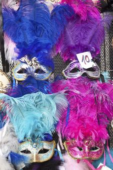 Exposition Of Masks Of Venice Royalty Free Stock Photos