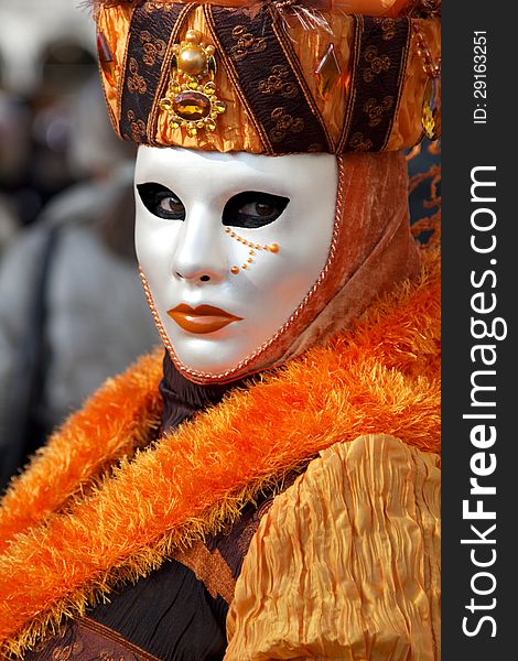 A carnival mask in Venice,Italy. A carnival mask in Venice,Italy