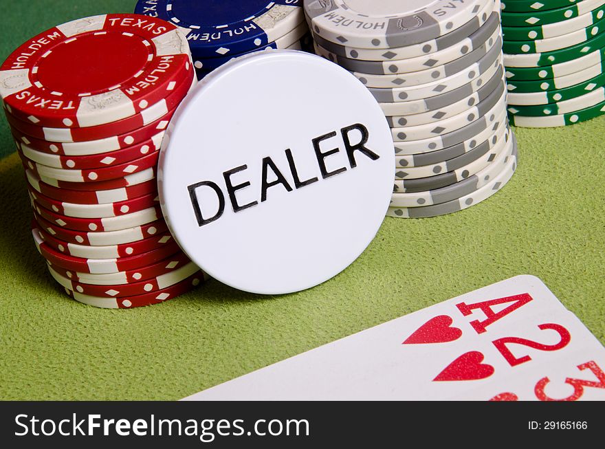 Dealer Button And Chips