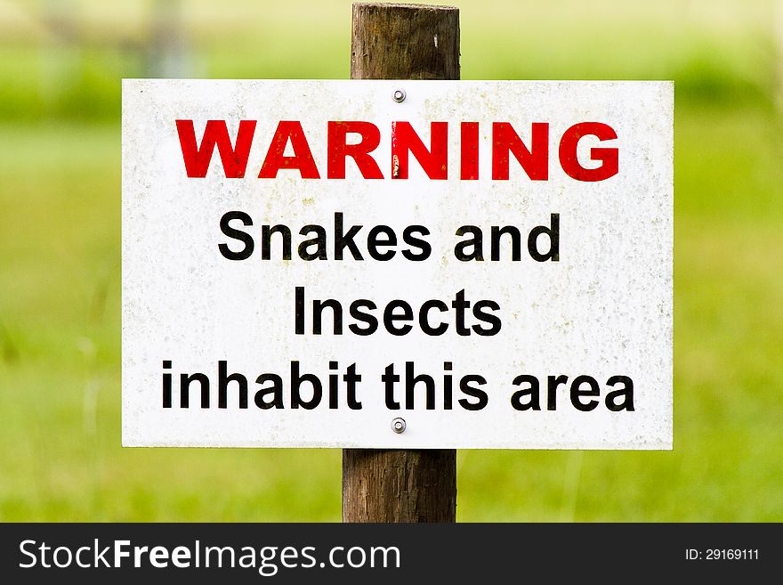 Warning sign snakes & insects