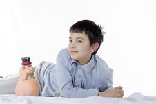 Piggy Bank And Child Royalty Free Stock Images