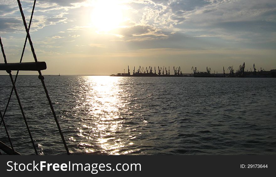 The image of view on the evening sea