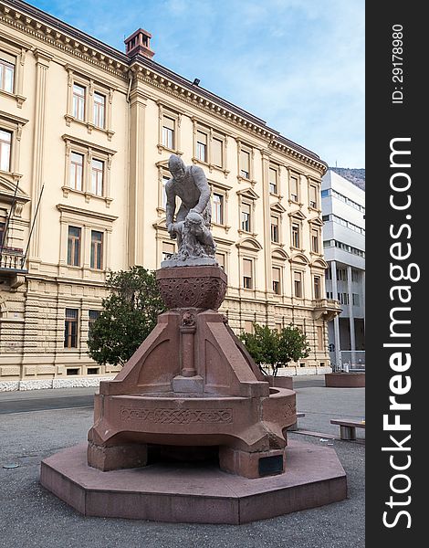 Square with the Fountain of King Laurin in Bolzano.