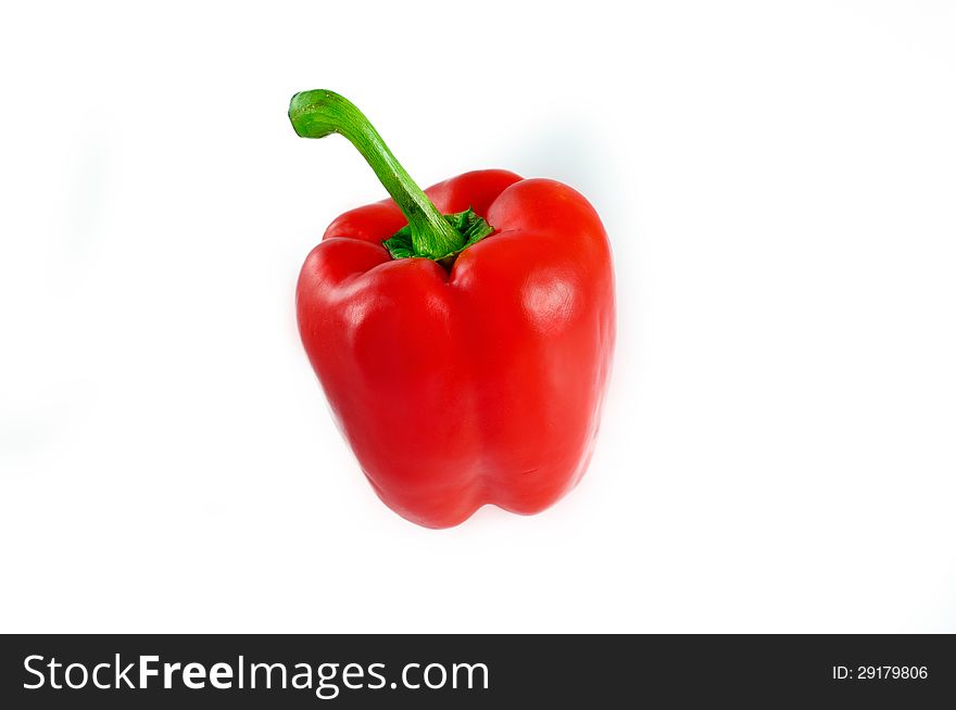 Red Paprika Isolated on White Background