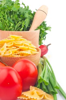 Pasta In Bowl And Vegetable Stock Photo Pasta In Bowl And Vegetable Stock Photo
