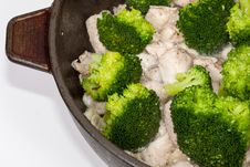 Chinese Broccoli Chicken Preparations Royalty Free Stock Images