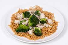 Chinese Broccoli Chicken With Egg Noodles Stock Photography Chinese Broccoli Chicken With Egg Noodles Stock Photography