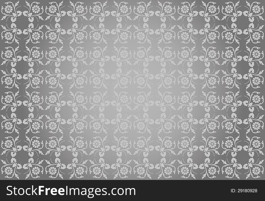 Beautiful light gray floral wallpaper. Beautiful light gray floral wallpaper