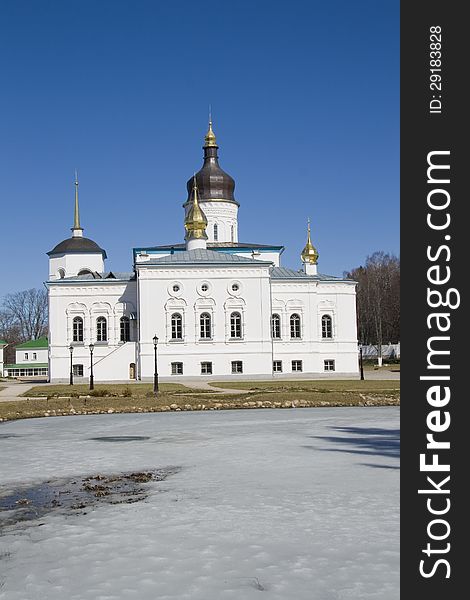 Renovated church in Yelizarov Monastery near Pskov town, Russia. Renovated church in Yelizarov Monastery near Pskov town, Russia.